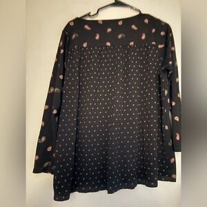 J. Jill XL - Black Top with Red/White Paisley Pattern